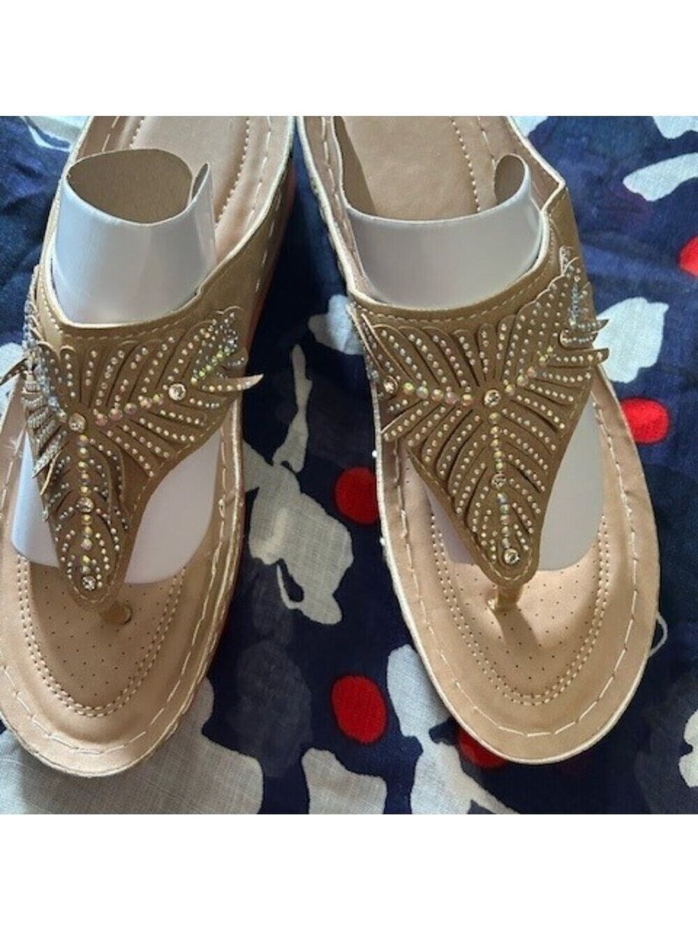NWOT Women's Beaded Sandals choose Black or Tan both are size 9 - Picture 3 of 12
